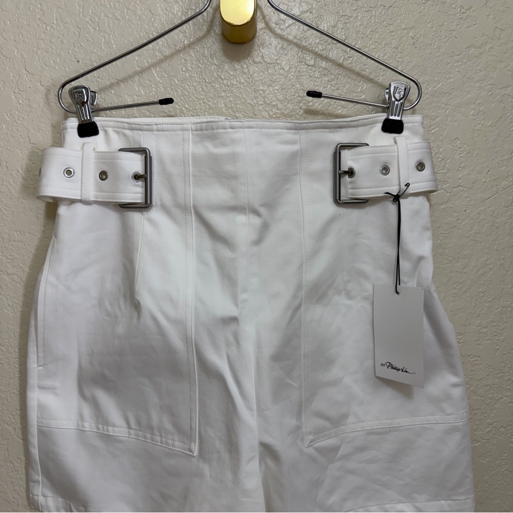 New 3.1 Phillip Lim Belted white shorts size 10 - Picture 5 of 11